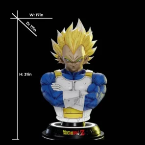 【pre order】Dragon Ball Super Saiyan Vegeta Bust 1/1 Led Light Resin Statue 79cm
