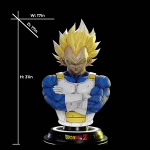 【pre order】Dragon Ball Super Saiyan Vegeta Bust 1/1 Led Light Resin Statue 79cm